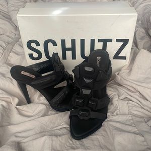 Brand new Schutz Gandalia leather slide heels